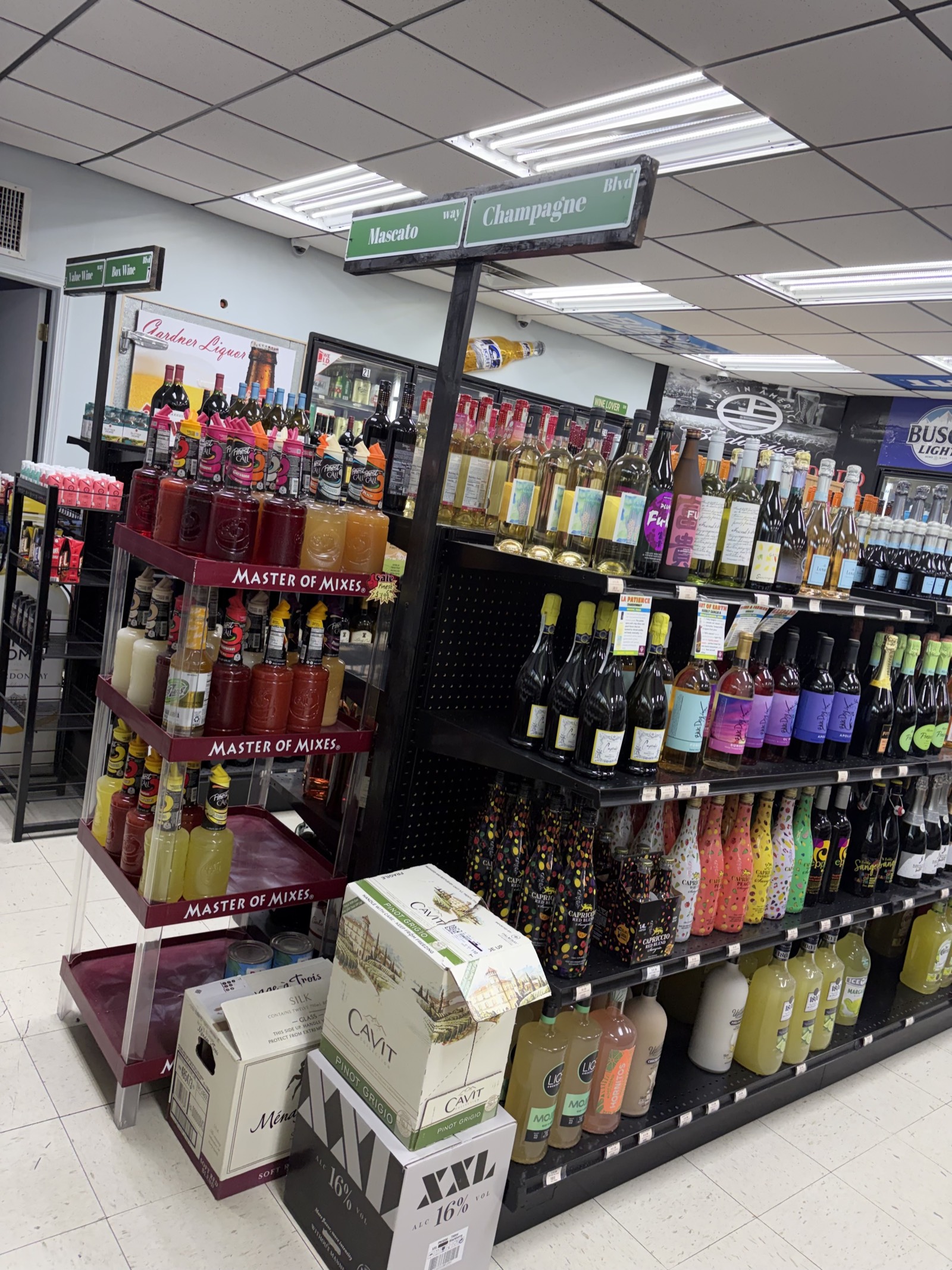 Mascato and champagne aisle